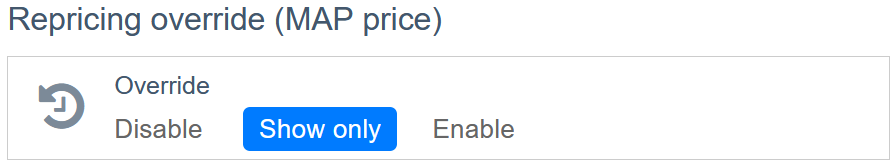 MAP Price Override: pin a price and pause repricing MAP Price Override: pin a price and pause repricing