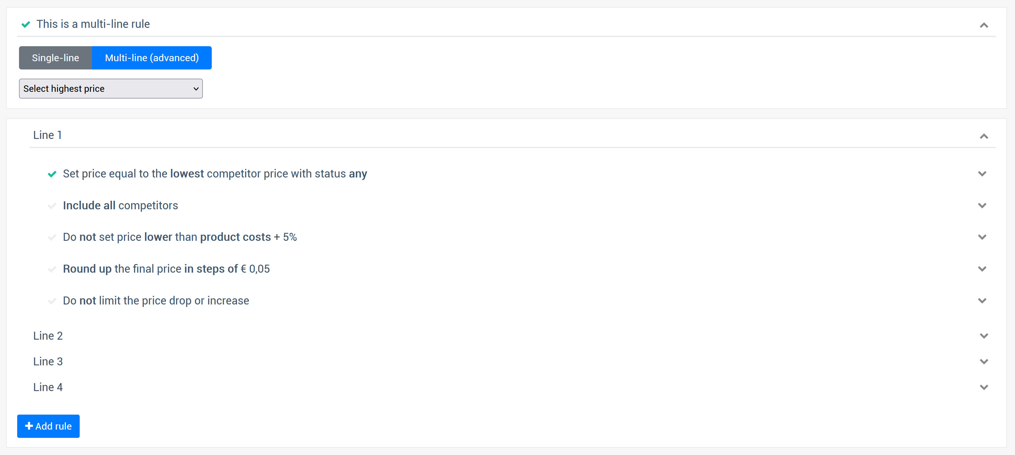 Stack multiple rules in a single price rule Stack multiple rules in a single price rule