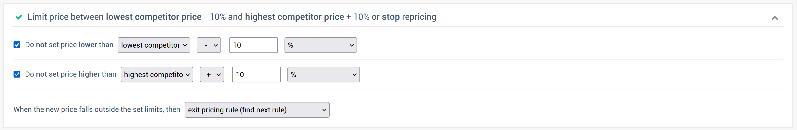 Align with competitor price boundaries Align with competitor price boundaries